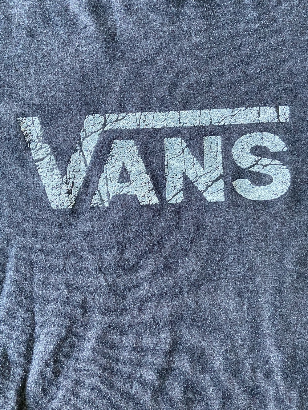 Vans Graphic T-Shirt Mens Large Charcoal Gray Distressed Classic Logo Skate Tee